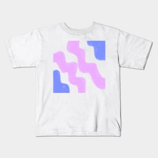 Pink blue watercolor abstract handpainted art Kids T-Shirt